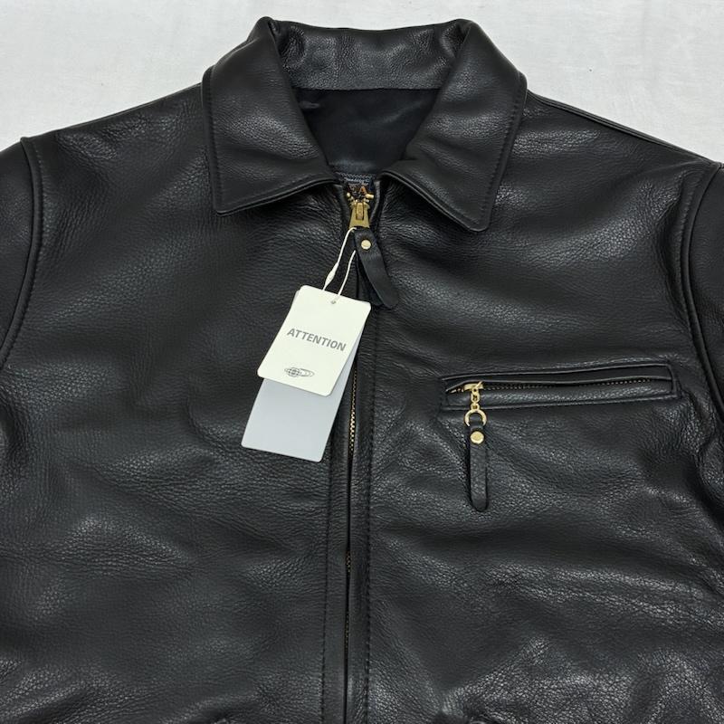 ビームスプラス BEAMS + ジャケット、上着 レザージャケット Rider s Jacket Leather 牛革 ホースハイド レザー ジャケット シングル ライダース USA製 38-18-0132-343-19-14 XS メンズ USED 古着 中古 50160634