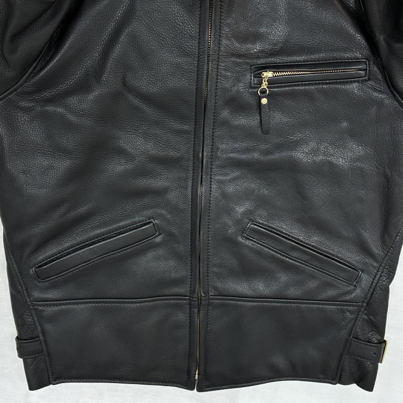 ビームスプラス BEAMS + ジャケット、上着 レザージャケット Rider s Jacket Leather 牛革 ホースハイド レザー ジャケット シングル ライダース USA製 38-18-0132-343-19-14 XS メンズ USED 古着 中古 50160634