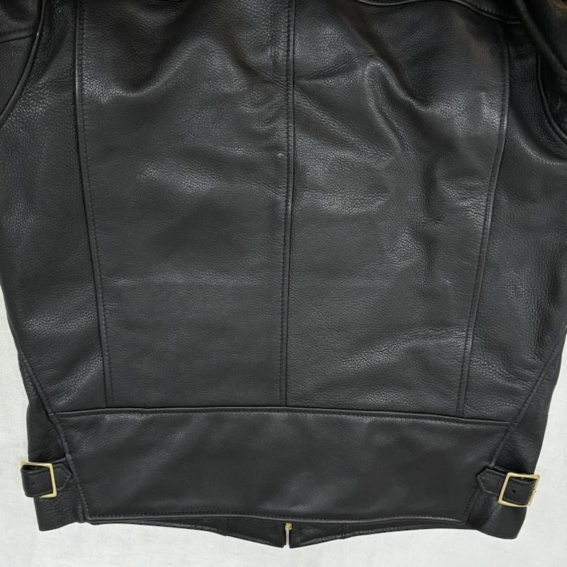 ビームスプラス BEAMS + ジャケット、上着 レザージャケット Rider s Jacket Leather 牛革 ホースハイド レザー ジャケット シングル ライダース USA製 38-18-0132-343-19-14 XS メンズ USED 古着 中古 50160634