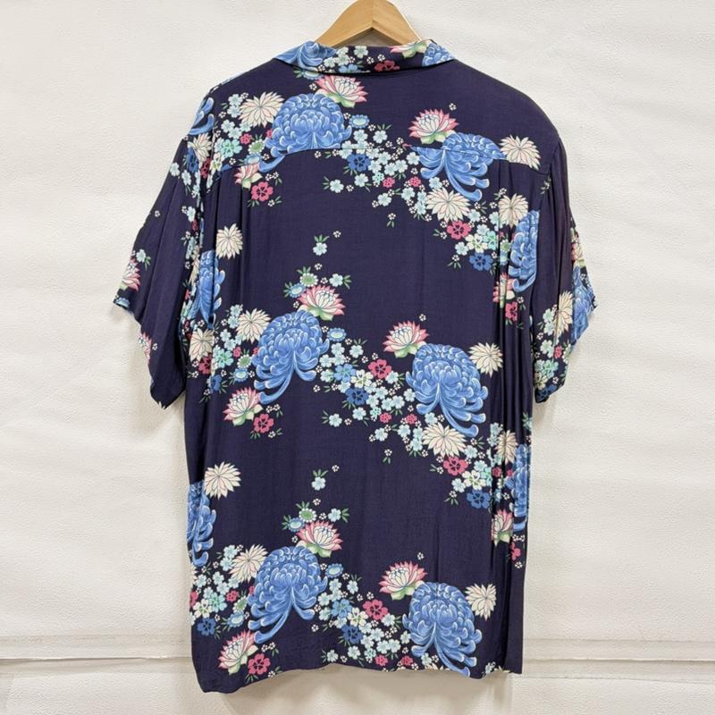 古着 USED シャツ、ブラウス 半袖 Hawaaiians 花柄 アロハシャツ フラワープリント L 花柄 X プリント 紺 / ネイビー / navy X マルチカラー / マルチカラー / multicolor メンズ USED 古着 中古 50160636