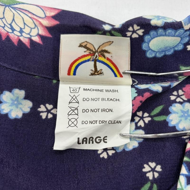 古着 USED シャツ、ブラウス 半袖 Hawaaiians 花柄 アロハシャツ フラワープリント L 花柄 X プリント 紺 / ネイビー / navy X マルチカラー / マルチカラー / multicolor メンズ USED 古着 中古 50160636