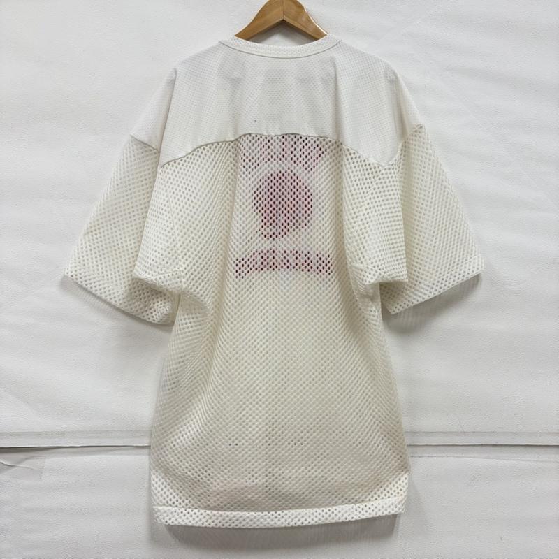 チャンピオン Champion トップス トップス vintage ヴィンテージ 半袖 フットボール シャツ メッシュ ロゴ プリント USA製 L ロゴ、文字 X プリント 白 / ホワイト / white X 赤 / レッド / red メンズ USED 古着 中古 50160637