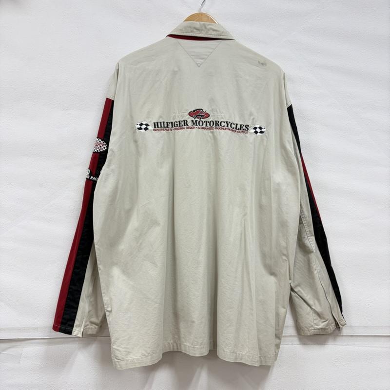 トミーヒルフィガー TOMMY HILFIGER ジャケット、上着 ジャンパー、ブルゾン 90s vintage ヴィンテージ レーシングジャケット モトクロス ロゴ 刺繍 フルジップ ジップアップ ワッペン パッチ XL ロゴ、文字 X 刺繍 ベージュ / ベージュ / beige X 赤 / レッド / red X 黒 / ブラック / black メンズ USED 古着 中古 50160640