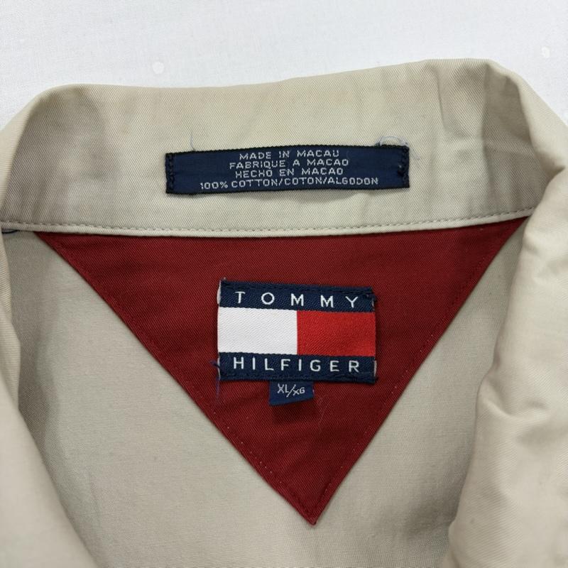 トミーヒルフィガー TOMMY HILFIGER ジャケット、上着 ジャンパー、ブルゾン 90s vintage ヴィンテージ レーシングジャケット モトクロス ロゴ 刺繍 フルジップ ジップアップ ワッペン パッチ XL ロゴ、文字 X 刺繍 ベージュ / ベージュ / beige X 赤 / レッド / red X 黒 / ブラック / black メンズ USED 古着 中古 50160640