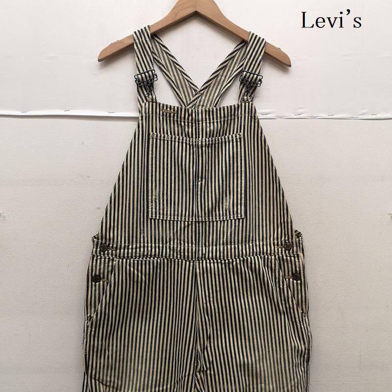 リーバイス Levi s サロペット・オーバーオール サロペット、オーバーオール 26050 太幅 ヒッコリー ストライプ オーバーオール j58 w34 L メンズ USED 古着 中古 50160642