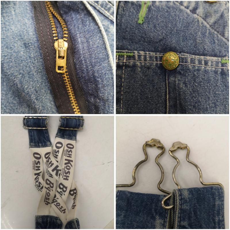 オシュコシュビゴッシュ OSHKOSHB GOSH サロペット・オーバーオール サロペット、オーバーオール 70s 80s USA製 ローバック デニム ワーク オーバーオール 804-1003 W32 L32 L インディゴ / インディゴ / Indigo メンズ USED 古着 中古 50160645