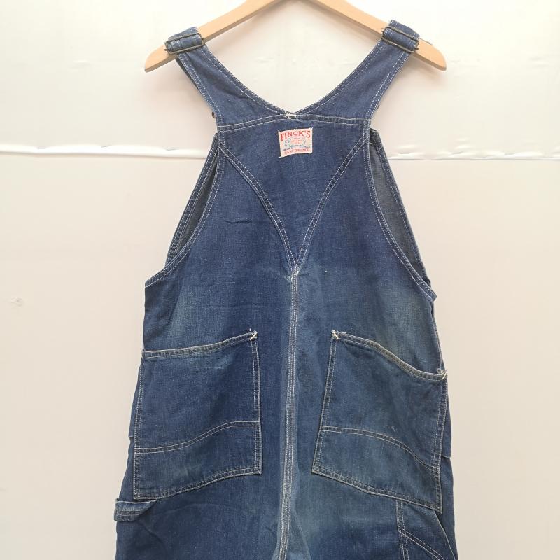ヴィンテージ VINTAGE サロペット・オーバーオール サロペット、オーバーオール 40s FINCK S デニム オーバーオール ユニオンチケット 浮き出しロゴボタン - インディゴ / インディゴ / Indigo メンズ USED 古着 中古 50160647