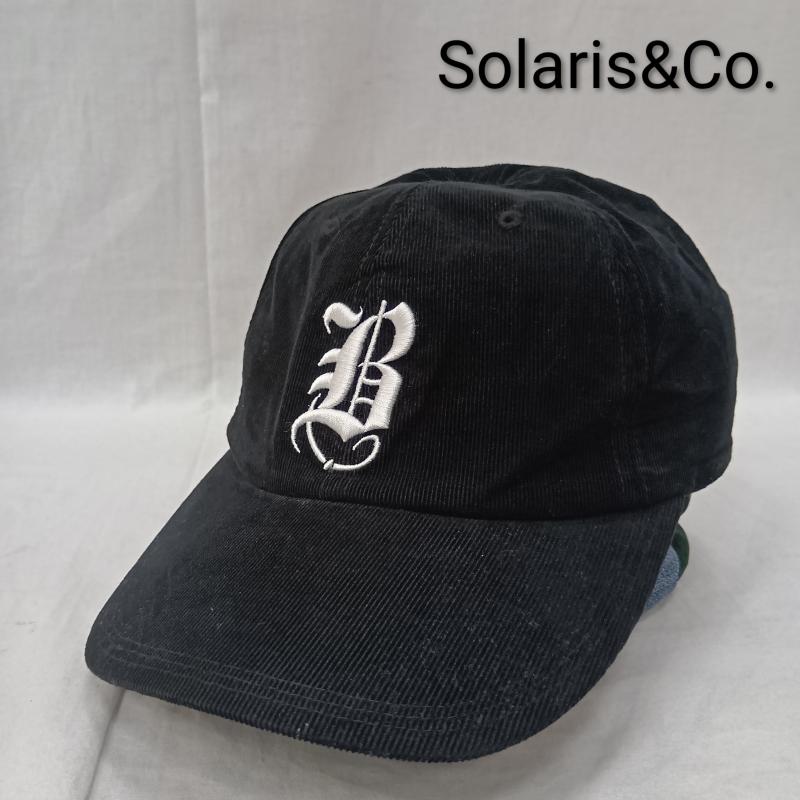 古着 USED 帽子 キャップ SOLARIS&CO. X01010 BALLBOY Corduroy Curved Visor Cap black ロゴ、文字 黒 / ブラック / black メンズ USED 古着 中古 50160650