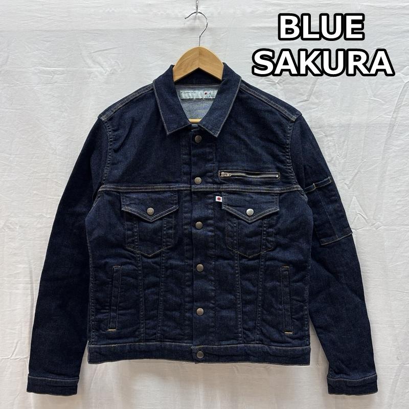 ブルーサクラ BLUE SAKURA ジャケット、上着 ジャンパー、ブルゾン ストレッチ デニム トラッカー ジャケット Gジャン S メンズ USED 古着 中古 50160656