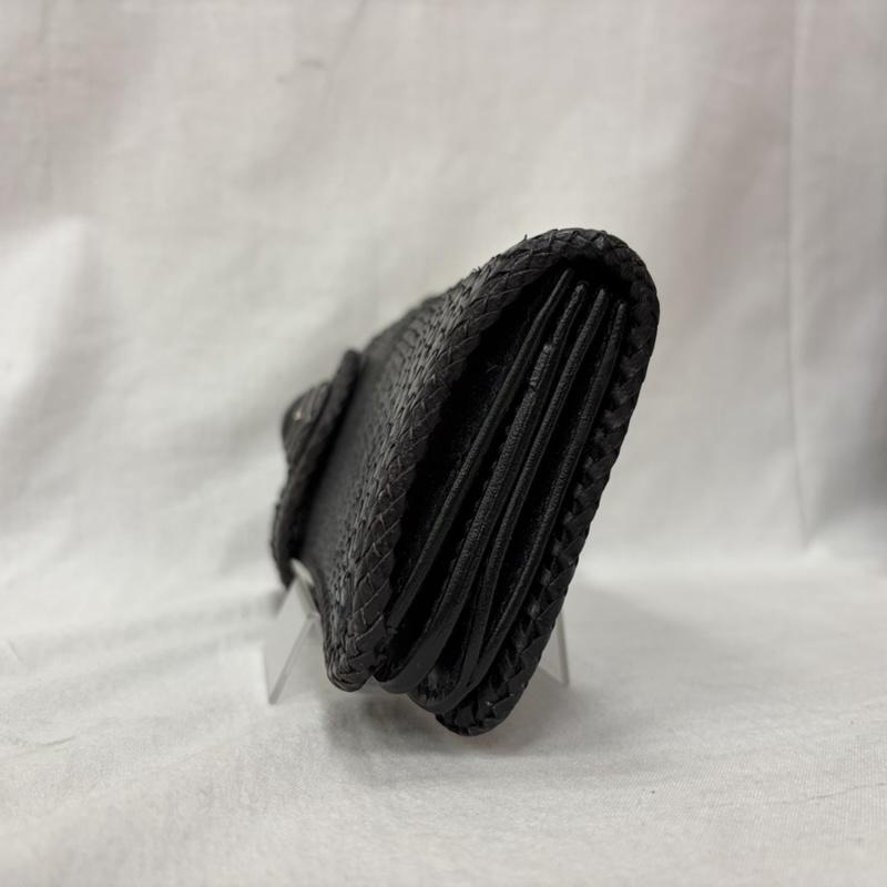 レザー レザー 財布 長財布 MUD MONKEY マッドモンキー BIKERS WALLET ダイヤモンドパイソン 牛革 スネークモチーフパーツ - 黒 / ブラック / black メンズ USED 古着 中古 50160666