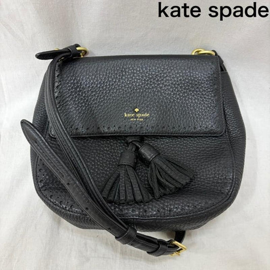 ケイトスペード Kate Spade ショルダーバッグ ショルダーバッグ James Street Shaylee タッセルショルダーバッグ 型押しデザイン black - ロゴ、文字 黒 / ブラック / black レディース USED 古着 中古 50160671