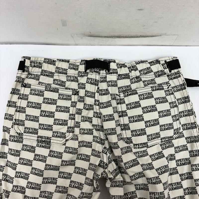 ヒステリックグラマー HYSTERIC GLAMOUR パンツ デニム、ジーンズ 90s 廃盤 ロゴ 総柄 ワイド デニム パンツ XS 白 / ホワイト / white レディース USED 古着 中古 50160676