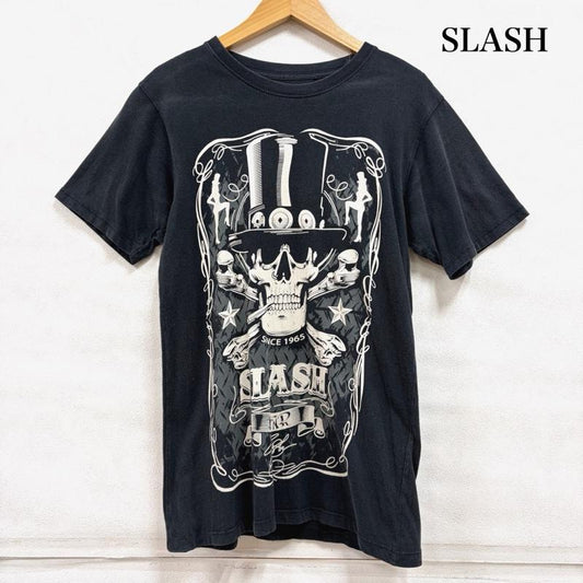 古着 USED Tシャツ 半袖 SLASH BAND バンド 半袖 バンT グラフィック ロゴ プリント ハードロック スカル ロック メタリカ S ロゴ、文字 X プリント 黒 / ブラック / black メンズ USED 古着 中古 50160679