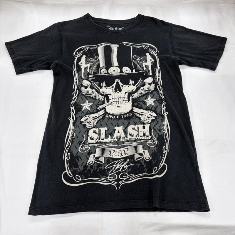 古着 USED Tシャツ 半袖 SLASH BAND バンド 半袖 バンT グラフィック ロゴ プリント ハードロック スカル ロック メタリカ S ロゴ、文字 X プリント 黒 / ブラック / black メンズ USED 古着 中古 50160679
