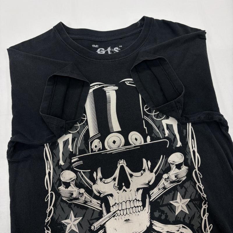 古着 USED Tシャツ 半袖 SLASH BAND バンド 半袖 バンT グラフィック ロゴ プリント ハードロック スカル ロック メタリカ S ロゴ、文字 X プリント 黒 / ブラック / black メンズ USED 古着 中古 50160679