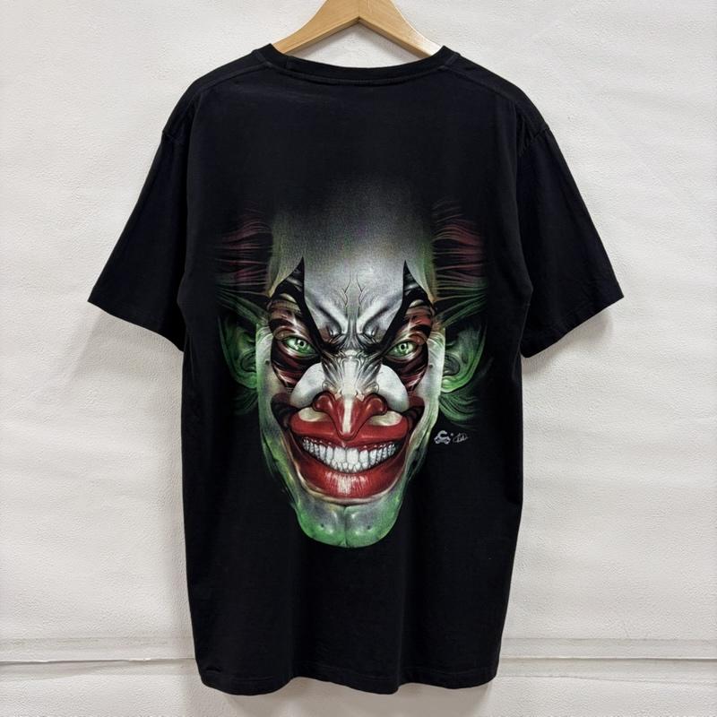 古着 USED Tシャツ 半袖 caballo 半袖 グラフィック ビッグ 両面プリント トランプ ピエロ ホラー ジョーカー L プリント 黒 / ブラック / black X マルチカラー / マルチカラー / multicolor メンズ USED 古着 中古 50160683