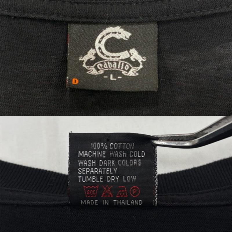 古着 USED Tシャツ 半袖 caballo 半袖 グラフィック ビッグ 両面プリント トランプ ピエロ ホラー ジョーカー L プリント 黒 / ブラック / black X マルチカラー / マルチカラー / multicolor メンズ USED 古着 中古 50160683
