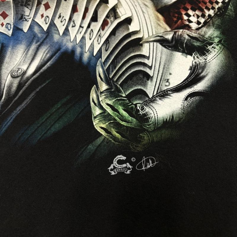 古着 USED Tシャツ 半袖 caballo 半袖 グラフィック ビッグ 両面プリント トランプ ピエロ ホラー ジョーカー L プリント 黒 / ブラック / black X マルチカラー / マルチカラー / multicolor メンズ USED 古着 中古 50160683