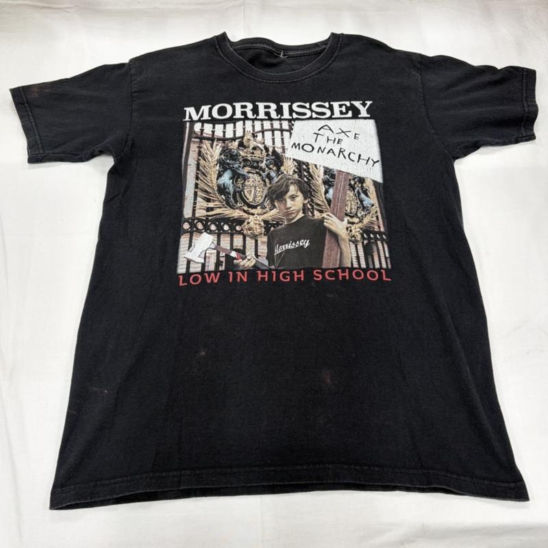 古着 USED Tシャツ 半袖 MORRISSEY 半袖 グラフィック 両面 プリント 2018 ツアーT BAND バンT フォト フェード - ロゴ、文字 X プリント 黒 / ブラック / black X 白 / ホワイト / white X 赤 / レッド / red メンズ USED 古着 中古 50160684