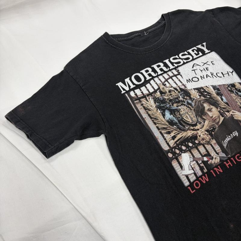 古着 USED Tシャツ 半袖 MORRISSEY 半袖 グラフィック 両面 プリント 2018 ツアーT BAND バンT フォト フェード - ロゴ、文字 X プリント 黒 / ブラック / black X 白 / ホワイト / white X 赤 / レッド / red メンズ USED 古着 中古 50160684