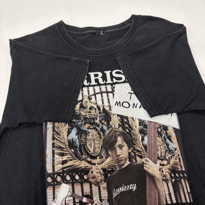 古着 USED Tシャツ 半袖 MORRISSEY 半袖 グラフィック 両面 プリント 2018 ツアーT BAND バンT フォト フェード - ロゴ、文字 X プリント 黒 / ブラック / black X 白 / ホワイト / white X 赤 / レッド / red メンズ USED 古着 中古 50160684