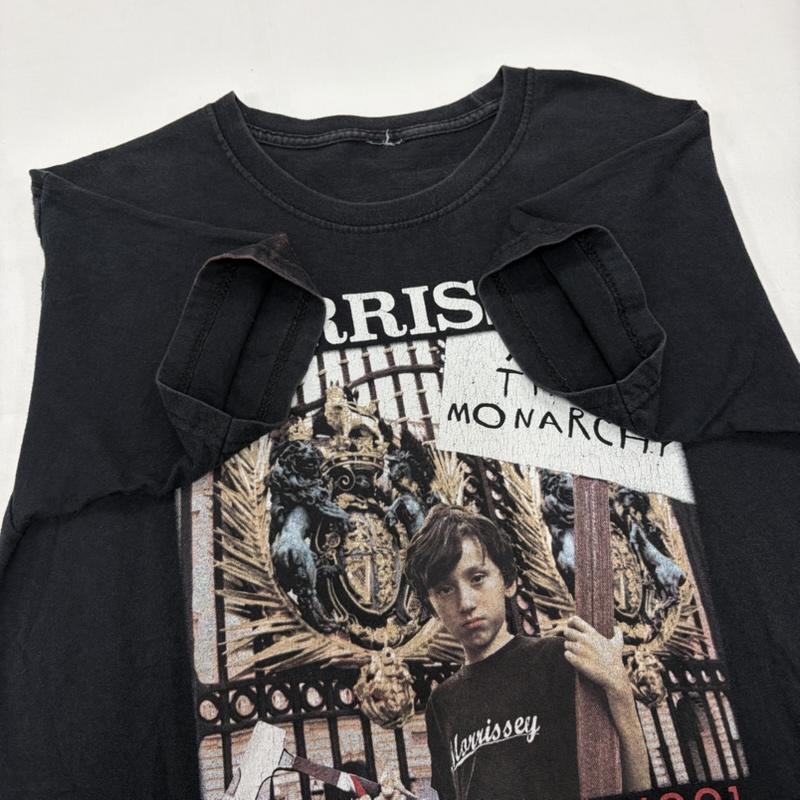 古着 USED Tシャツ 半袖 MORRISSEY 半袖 グラフィック 両面 プリント 2018 ツアーT BAND バンT フォト フェード - ロゴ、文字 X プリント 黒 / ブラック / black X 白 / ホワイト / white X 赤 / レッド / red メンズ USED 古着 中古 50160684