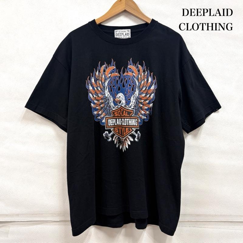 古着 USED Tシャツ 半袖 DEEPLAND 半袖 イーグル グラフィック ロゴ プリント Tシャツ XL プリント 黒 / ブラック / black X 紺 / ネイビー / navy X 白 / ホワイト / white X 橙 / オレンジ / orange メンズ USED 古着 中古 50160687