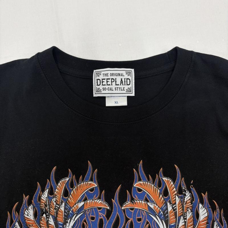 古着 USED Tシャツ 半袖 DEEPLAND 半袖 イーグル グラフィック ロゴ プリント Tシャツ XL プリント 黒 / ブラック / black X 紺 / ネイビー / navy X 白 / ホワイト / white X 橙 / オレンジ / orange メンズ USED 古着 中古 50160687