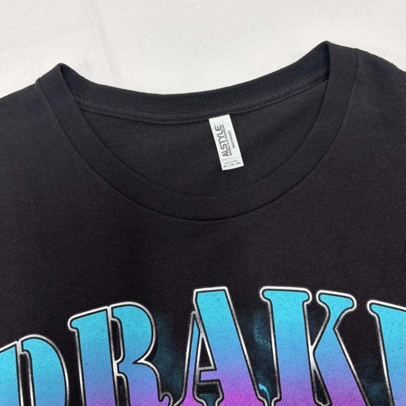 古着 USED Tシャツ 半袖 DRAKE ラップ ラッパー 半袖 グラフィック Tシャツ ロゴ プリント ストリート XL ロゴ、文字 X プリント 黒 / ブラック / black X 水色 / ライトブルー / X 紫 / パープル / purple メンズ USED 古着 中古 50160690
