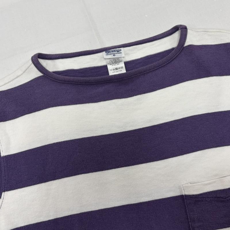古着 USED Tシャツ 半袖 Tieasy ティージー 半袖 ボーダー ボートネック ポケット Tシャツ 4 ボーダー柄 白 / ホワイト / white X 紫 / パープル / purple メンズ USED 古着 中古 50160694