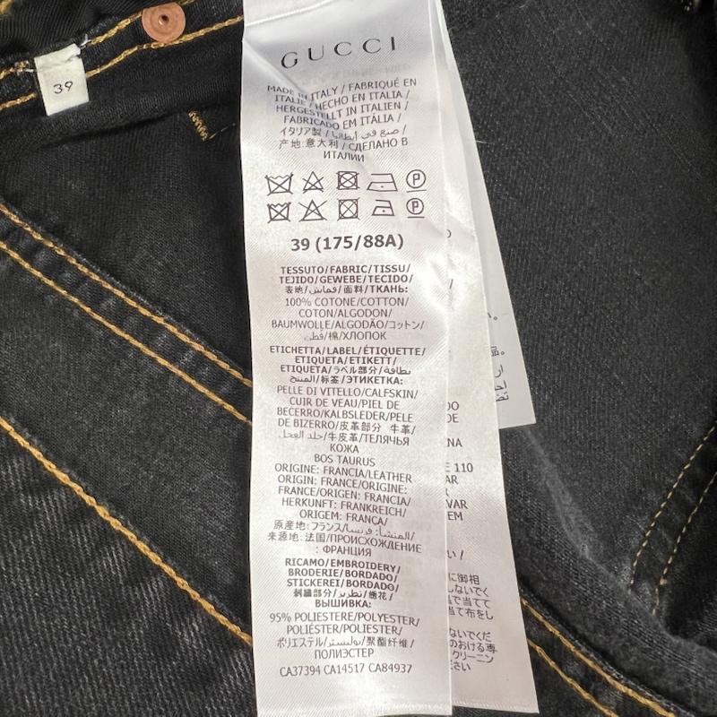グッチ GUCCI パンツ デニム、ジーンズ 刺繍 ロゴ エンブロイダリー ブラックデニム 408637 size:39 - メンズ USED 古着 中古 50160706