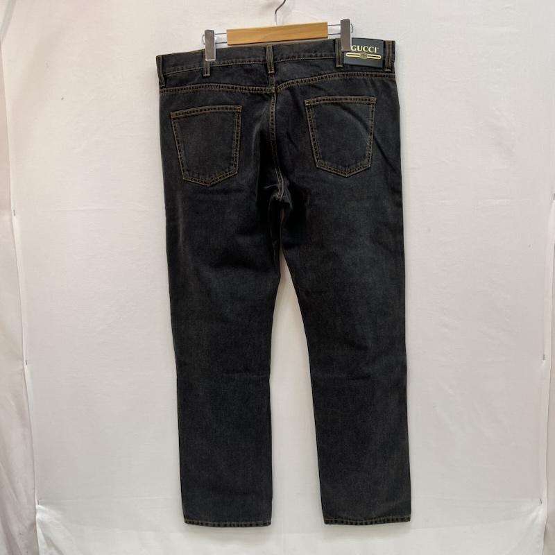 グッチ GUCCI パンツ デニム、ジーンズ 刺繍 ロゴ エンブロイダリー ブラックデニム 408637 size:39 - メンズ USED 古着 中古 50160706