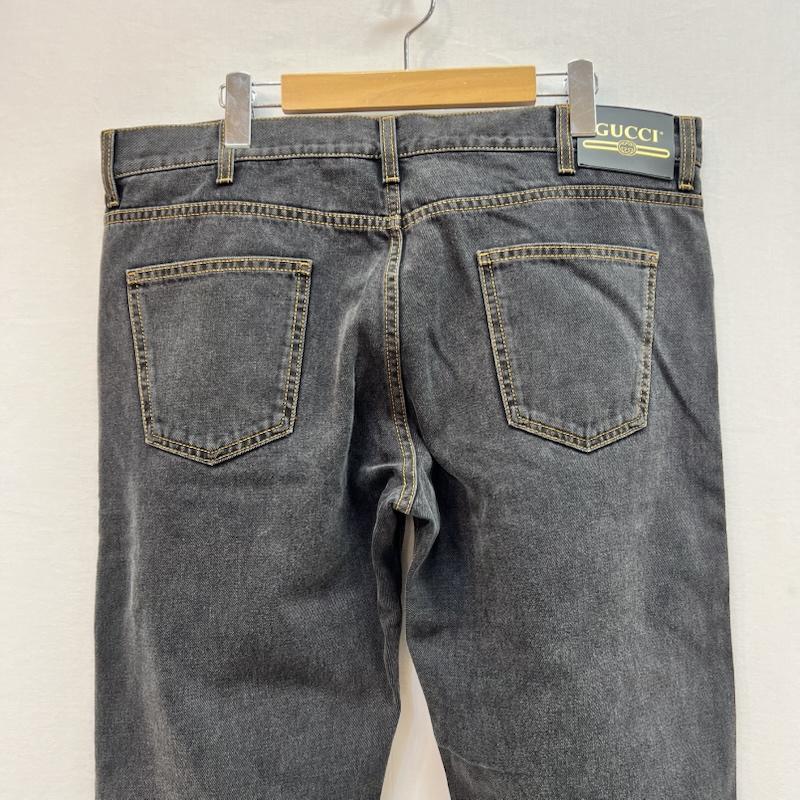 グッチ GUCCI パンツ デニム、ジーンズ 刺繍 ロゴ エンブロイダリー ブラックデニム 408637 size:39 - メンズ USED 古着 中古 50160706