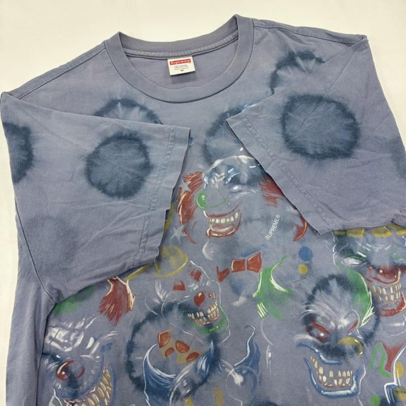 シュプリーム Supreme Tシャツ 半袖 2019AW Clowns Tee 半袖 ピエロ プリント Tシャツ ブリーチ加工 ロゴ M プリント X 総柄 X ロゴ、文字 マルチカラー / マルチカラー / multicolor メンズ USED 古着 中古 50160707