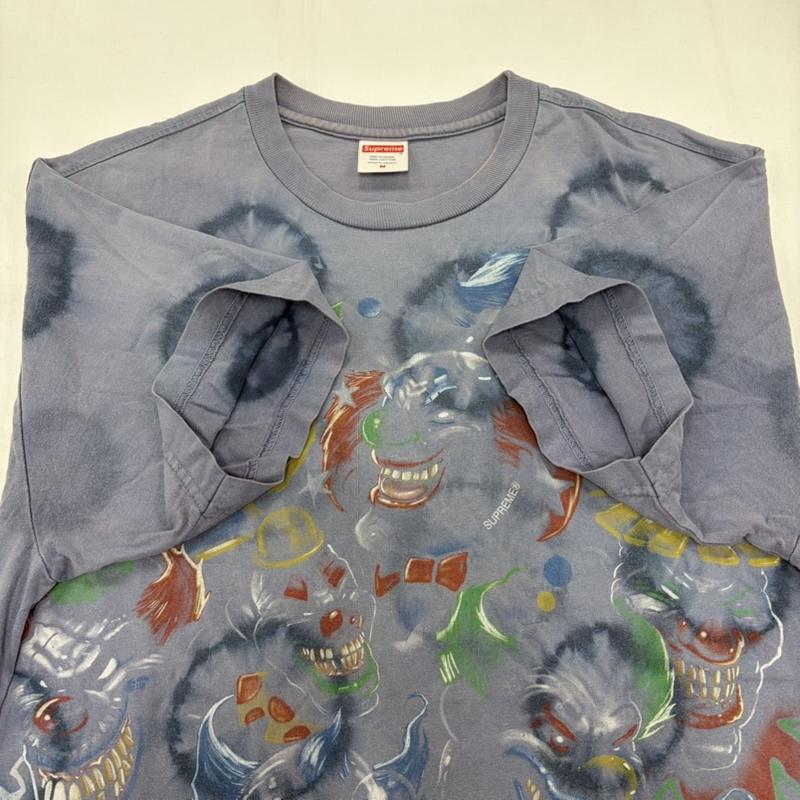 シュプリーム Supreme Tシャツ 半袖 2019AW Clowns Tee 半袖 ピエロ プリント Tシャツ ブリーチ加工 ロゴ M プリント X 総柄 X ロゴ、文字 マルチカラー / マルチカラー / multicolor メンズ USED 古着 中古 50160707