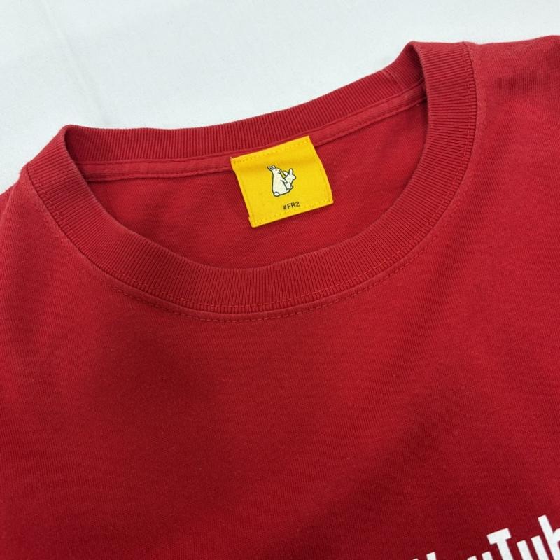 エフアールツー FR2 Tシャツ 半袖 YouTuber ユーチューバー 半袖 ロゴ プリント Tシャツ L ロゴ、文字 X プリント 赤 / レッド / red X 白 / ホワイト / white メンズ USED 古着 中古 50160709
