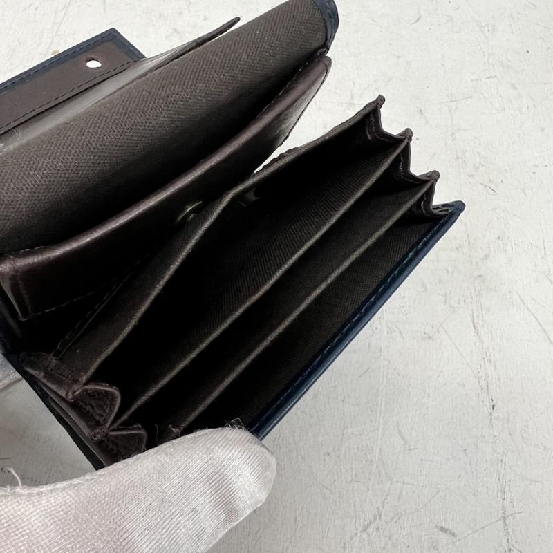 エムピウ m+ 財布 コンパクト財布 エムピウ ミッレフォッリエII P25 折り財布 - 紺 / ネイビー / navy メンズ USED 古着 中古 50160713