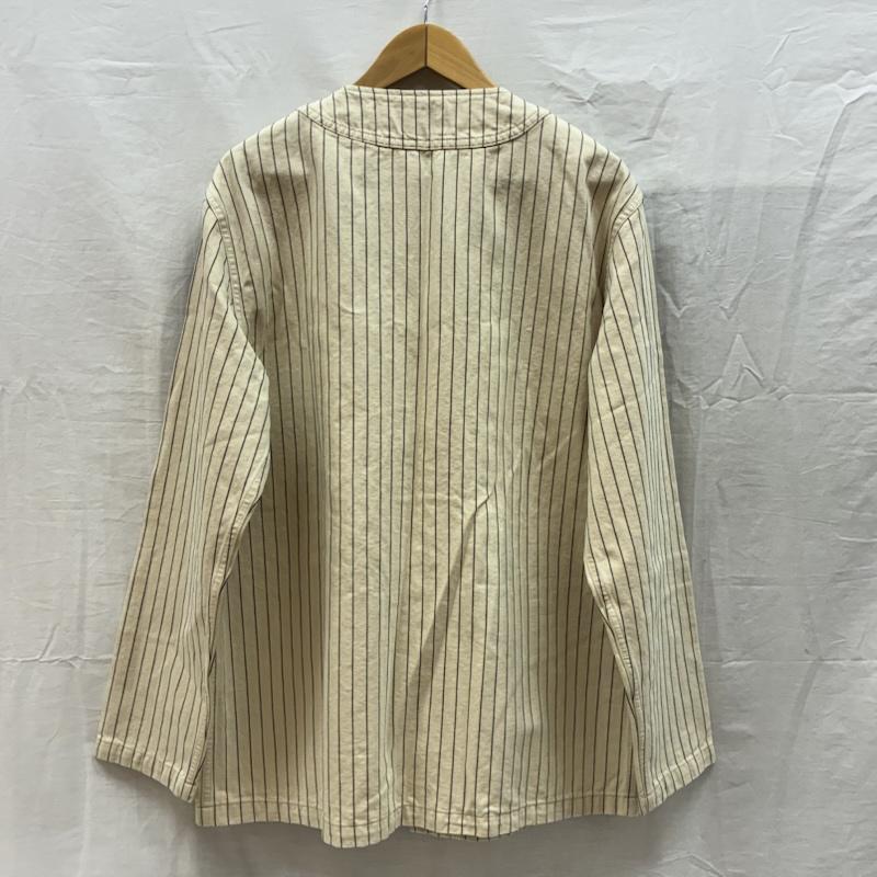 ゴーヘンプ GOHEMP ジャケット、上着 ジャンパー、ブルゾン ストライプ ノーカラー カバーオール エンジニア ワーク ジャケット 3 メンズ USED 古着 中古 50160730