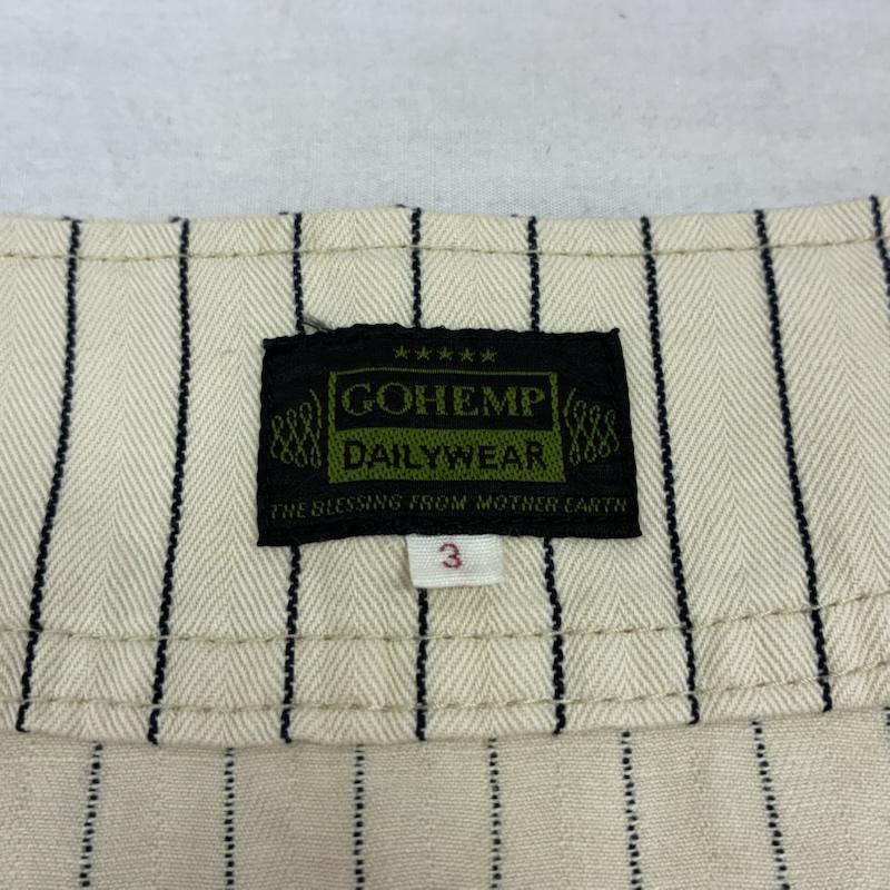 ゴーヘンプ GOHEMP ジャケット、上着 ジャンパー、ブルゾン ストライプ ノーカラー カバーオール エンジニア ワーク ジャケット 3 メンズ USED 古着 中古 50160730