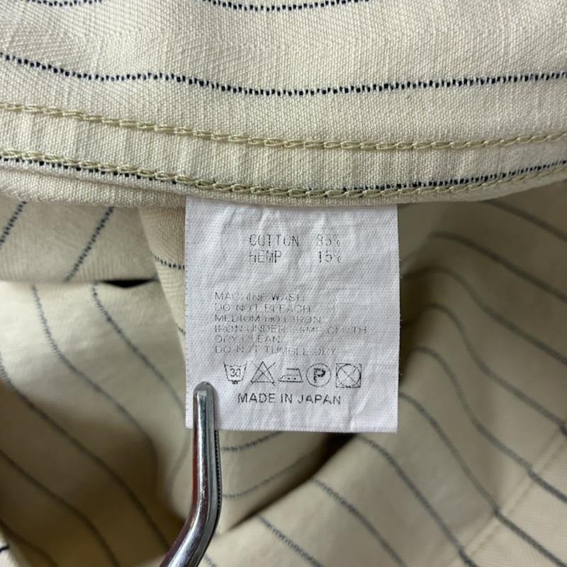 ゴーヘンプ GOHEMP ジャケット、上着 ジャンパー、ブルゾン ストライプ ノーカラー カバーオール エンジニア ワーク ジャケット 3 メンズ USED 古着 中古 50160730