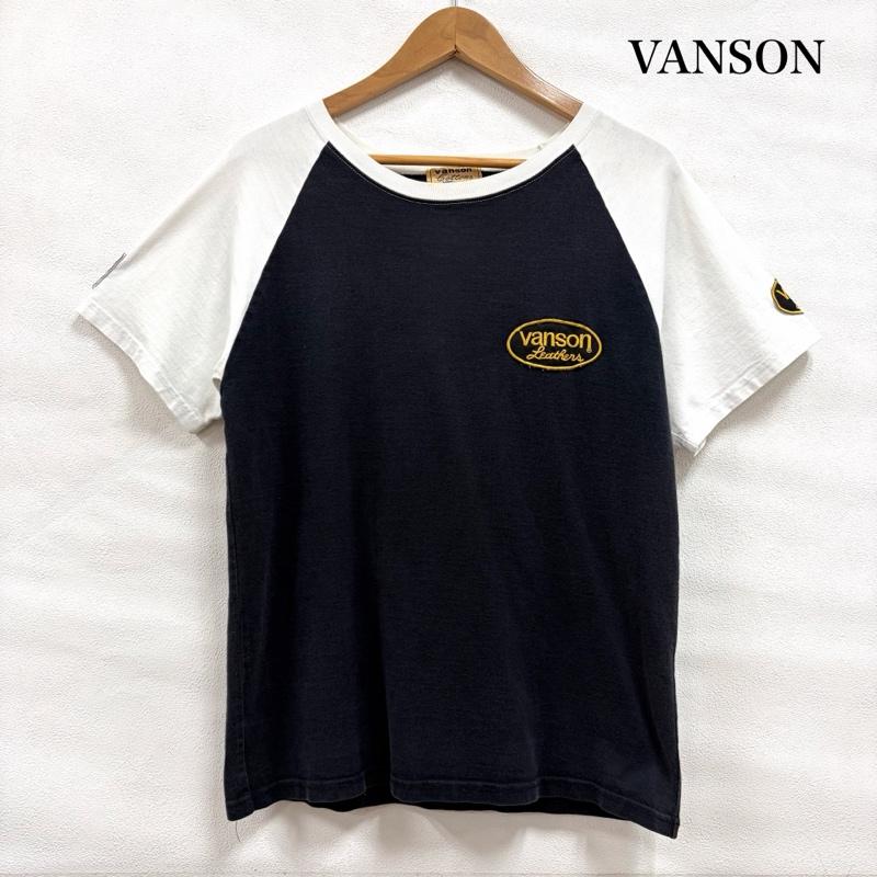ヴァンソン VANSON Tシャツ 半袖 半袖 ラグラン Tシャツ ロゴ 刺繍 ワッペン パッチ バックプリント フェード M ロゴ、文字 X 刺繍 X プリント 黒 / ブラック / black X 白 / ホワイト / white X 黄 / イエロー / yellow X 灰 / グレー / gray メンズ USED 古着 中古 50160732