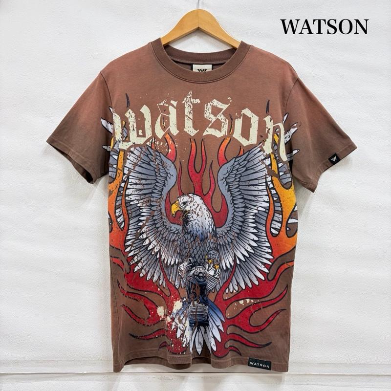 古着 USED Tシャツ 半袖 WATSON 半袖 イーグル ファイヤーパターン プリント ロゴ ラインストーン Tシャツ XS プリント X ロゴ、文字 茶 / ブラウン / brown X マルチカラー / マルチカラー / multicolor メンズ USED 古着 中古 50160733
