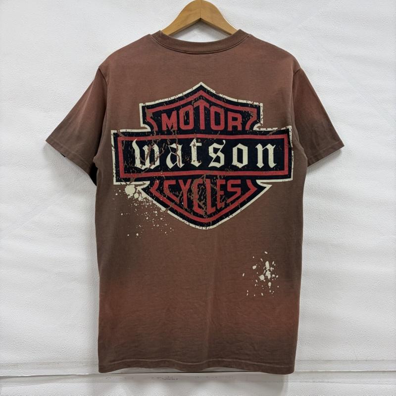 古着 USED Tシャツ 半袖 WATSON 半袖 イーグル ファイヤーパターン プリント ロゴ ラインストーン Tシャツ XS プリント X ロゴ、文字 茶 / ブラウン / brown X マルチカラー / マルチカラー / multicolor メンズ USED 古着 中古 50160733