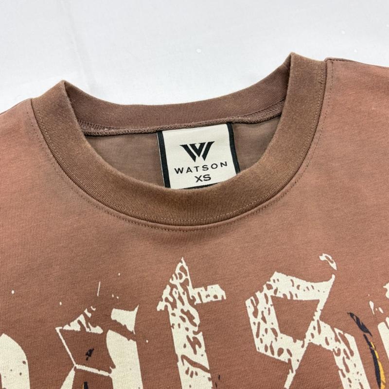 古着 USED Tシャツ 半袖 WATSON 半袖 イーグル ファイヤーパターン プリント ロゴ ラインストーン Tシャツ XS プリント X ロゴ、文字 茶 / ブラウン / brown X マルチカラー / マルチカラー / multicolor メンズ USED 古着 中古 50160733