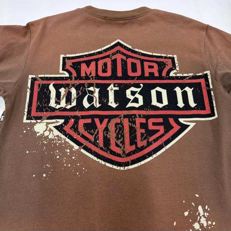 古着 USED Tシャツ 半袖 WATSON 半袖 イーグル ファイヤーパターン プリント ロゴ ラインストーン Tシャツ XS プリント X ロゴ、文字 茶 / ブラウン / brown X マルチカラー / マルチカラー / multicolor メンズ USED 古着 中古 50160733