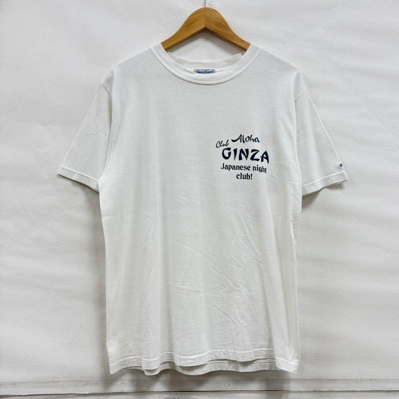 サンサーフ SUN SURF Tシャツ 半袖 GINZA 半袖 バックプリント Tシャツ ロゴ プリント ハワイ アロハ S ロゴ、文字 X プリント 白 / ホワイト / white X 紺 / ネイビー / navy X 青 / ブルー / blue X 赤 / レッド / red メンズ USED 古着 中古 50160734