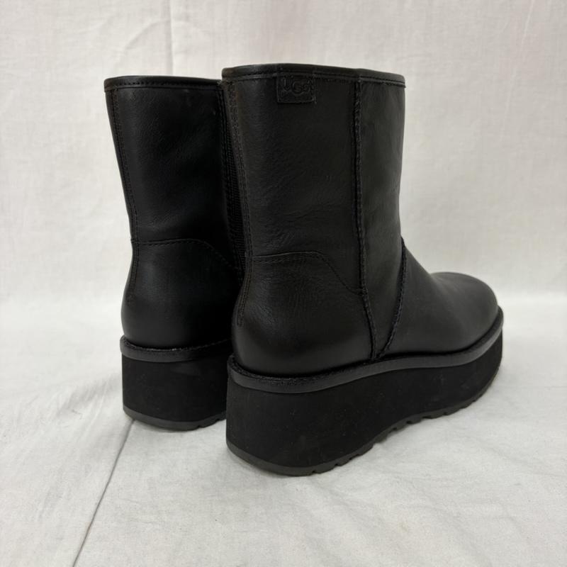 アグ UGG ブーツ ショートブーツ CITYFUNC MID 厚底 プラットフォーム ブーツ black US7.5/24.5cm US：7.5 ロゴ、文字 黒 / ブラック / black レディース USED 古着 中古 50160739