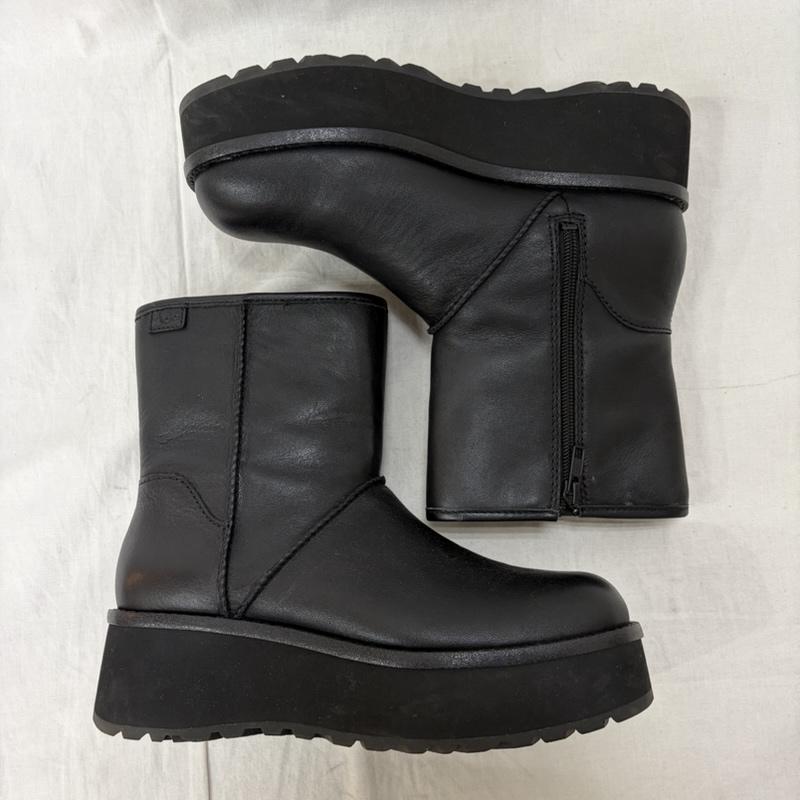 アグ UGG ブーツ ショートブーツ CITYFUNC MID 厚底 プラットフォーム ブーツ black US7.5/24.5cm US：7.5 ロゴ、文字 黒 / ブラック / black レディース USED 古着 中古 50160739