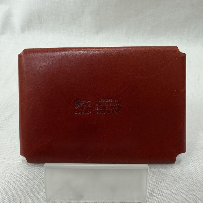 イルビゾンテ IL BISONTE カードケース カードケース レター型カードケース red レザー ロゴ刻印 名刺入れ コインケース - ロゴ、文字 赤 / レッド / red メンズ USED 古着 中古 50160743