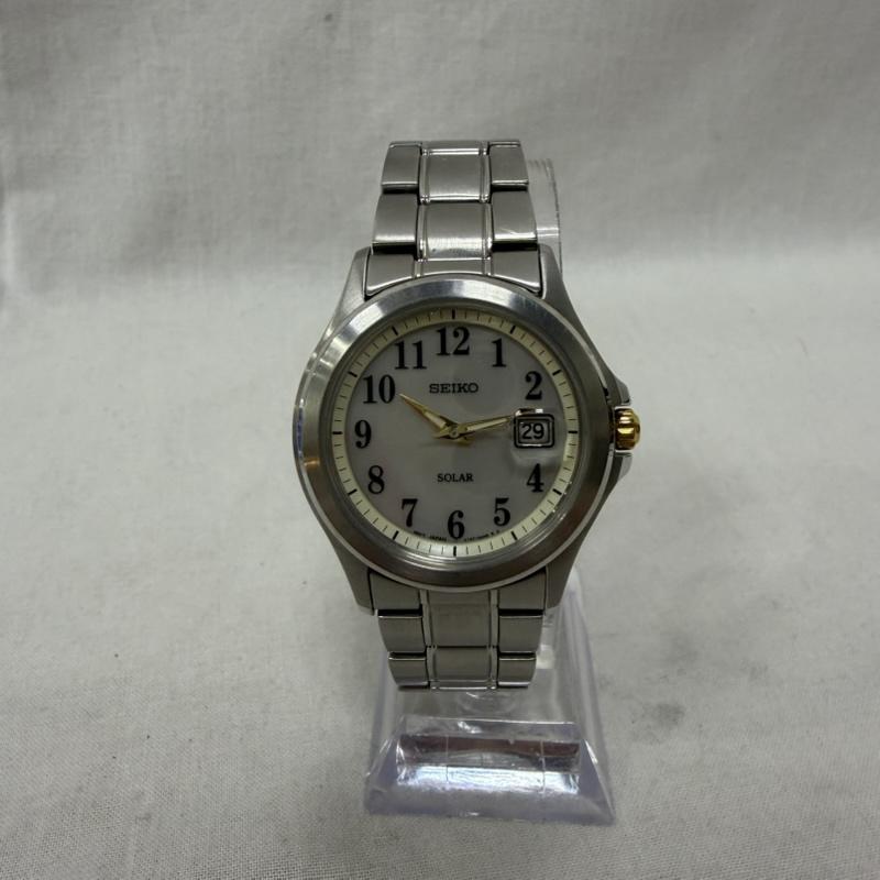 セイコー SEIKO 腕時計 アナログ（クォーツ式） v147-0ah0 ソーラー腕時計 シルバー 10BAR - 銀 / シルバー / silver color メンズ USED 古着 中古 50160746